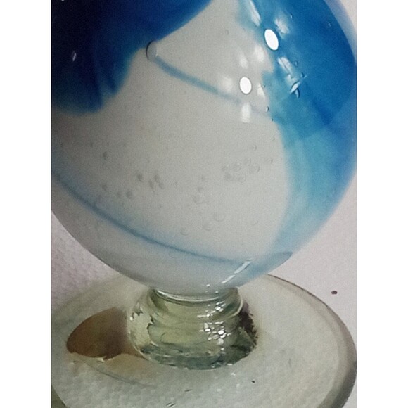 Beautiful Blue And White Glass Decorative Vase - Picture 10 of 13